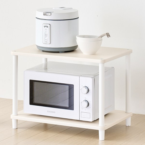  국내생산 시그니처 튼튼한 조립식 전자렌지대 다용도수납장 밥솥다이 렌지대수납장 맘마존 강아지수납장, 크림화이트 