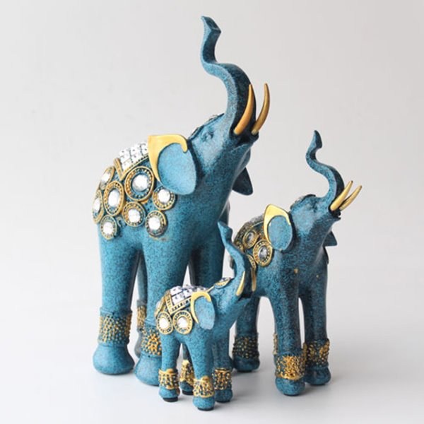 마블푸른코끼리세마리세트코끼리장식소품