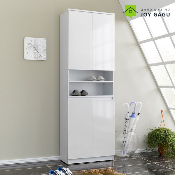 즐거운가구 그레이스 600대형 신발장 다용도수납장 깊이 31.5cm, 600대형/화이트