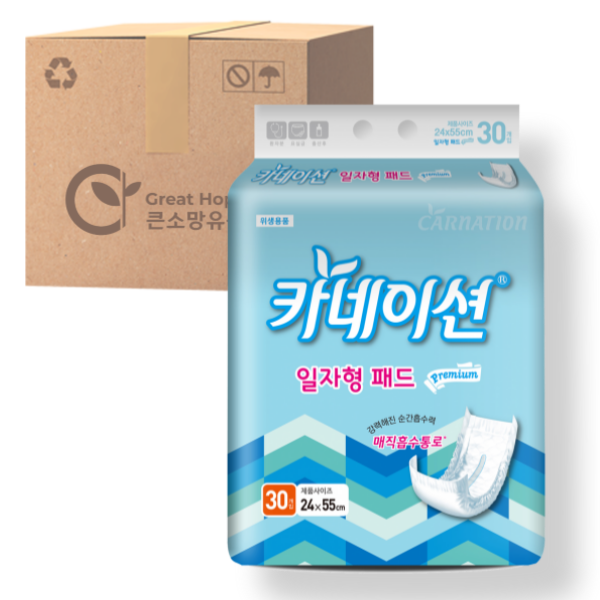 카네이션 일자 고급 30매 8팩 박스, 30개입, FREE(onesize), 8개