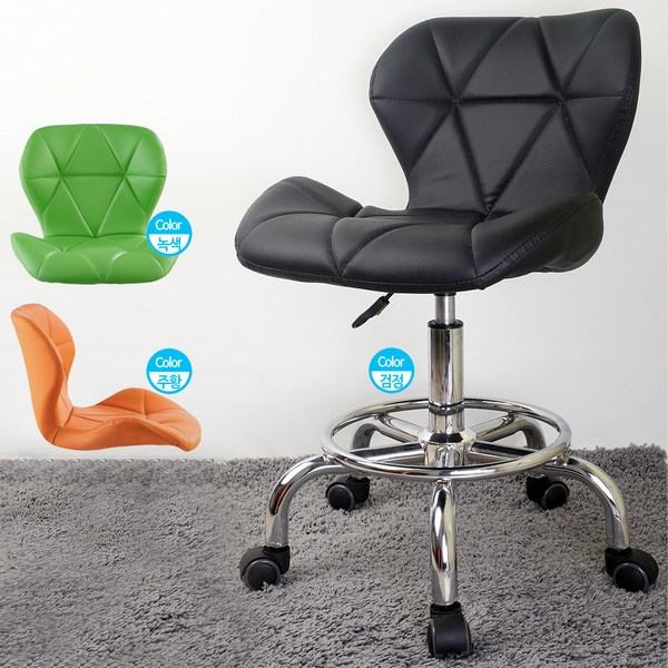  회전의자 스툴 인테리어 진찰용의자 제도용의자 카운터의자 간이의자 보조의자 바퀴 보조의자 높낮이 조절 의자, 윙플러스-검정 