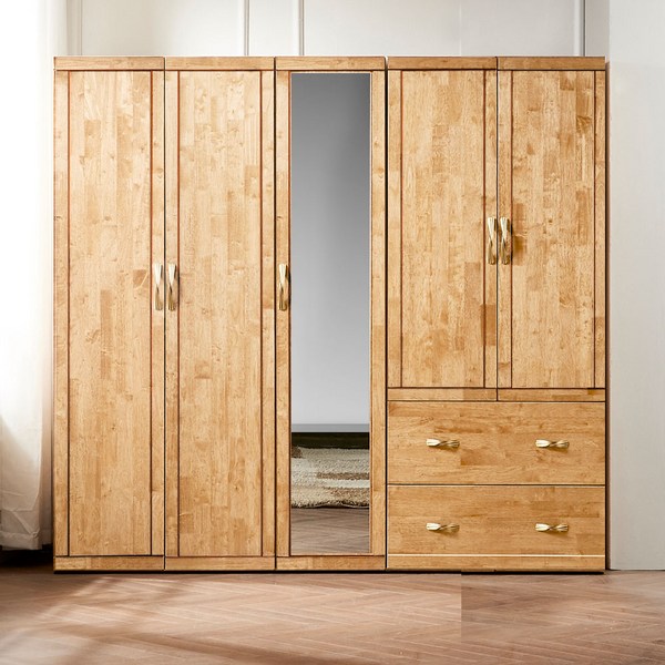 리멤버 고무나무 원목옷장 원목장롱 원목장농, 옷장+투서랍장+거울장, 내츄럴