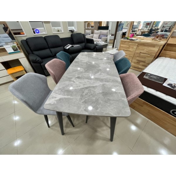  구성 디자인 가구 양면세라믹 6인 식탁, 6인용(식탁+1인의자6개) 