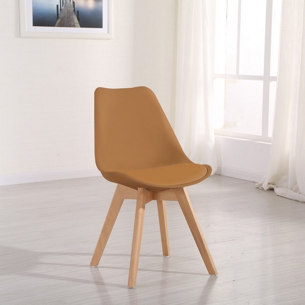 루아체어 에펠의자 인테리어 카페 식탁 업소용 사무용 화장대 1인용 체어 원목 고급형, 브라운, 1개