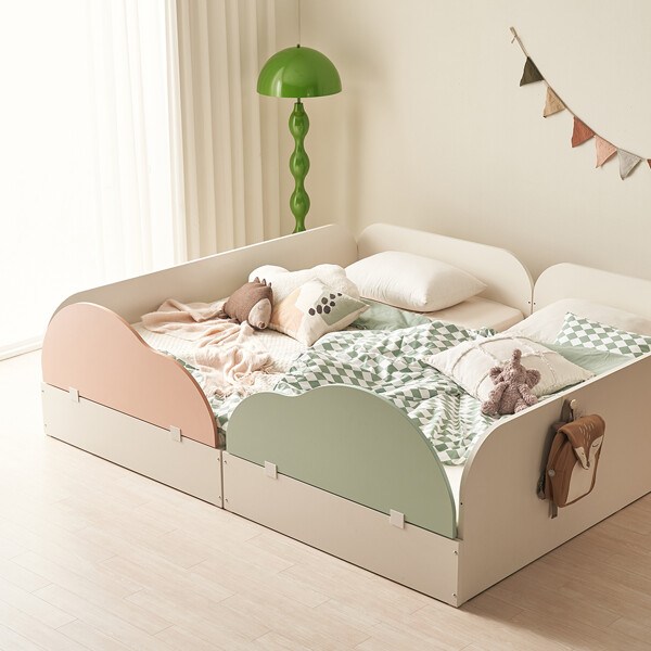  [꿈꾸는요셉]앙팡 어린이 패밀리 침대+구름가드2개 EFBE10, 크림.크림 