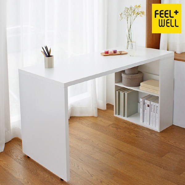 DK9872 필웰 레트라 2단 책장 책상1400 DVX, 화이트