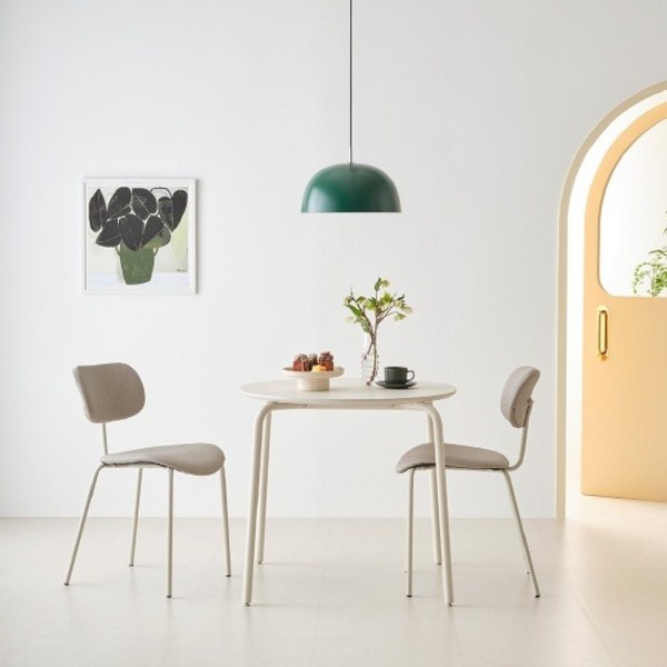 한샘 미나 스틸 원형 2인 800 식탁세트 (어반의자2 포함), B형: 베이지 1개딥블루 1개(B)