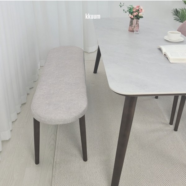 글로리 조야 패브릭 원목 쿠션 벤치 3인용 디자인 변경으로 기획판매 (기장 1400), 연그레이+월넛