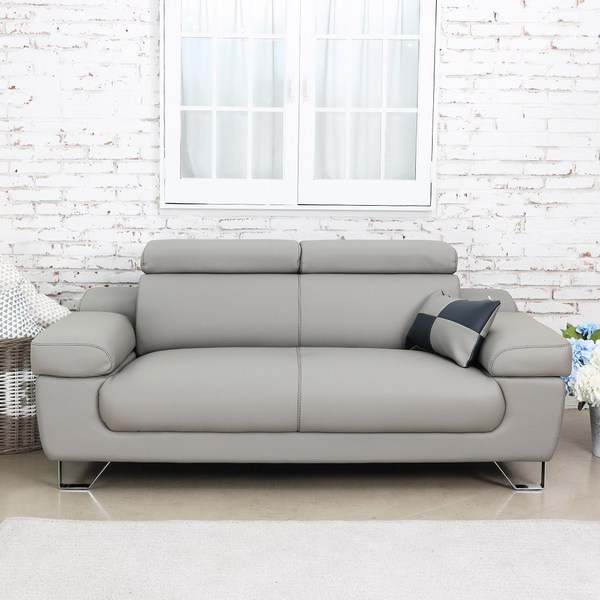  릴리 3인 가죽소파 (전국배송 제주도배송), 머드그레이 