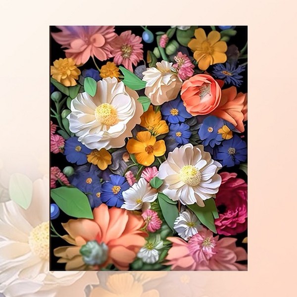  votgl diy페인팅 피포페인팅 명화그리기 그림그리기유화그리기세트40 x 50cm, 0026울금향 