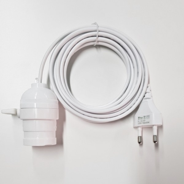 리얼엘이디 식물등 키소켓 코드선 3m 백색 식물 전등 LED 백열전구 전구소켓 전선 코드 E26, 1개