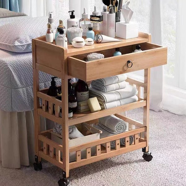 남쪽나무 3단 4가지 스타일 트롤리 이동식 선반 76cm*53cm*60cm, x1