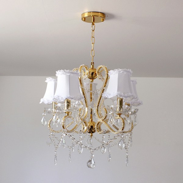 데코하우스 인기고급샹들리에조명모음_완조립상품(당일발송)주방식탁안방거실조명등, 02_에슐리골드5등화이트갓