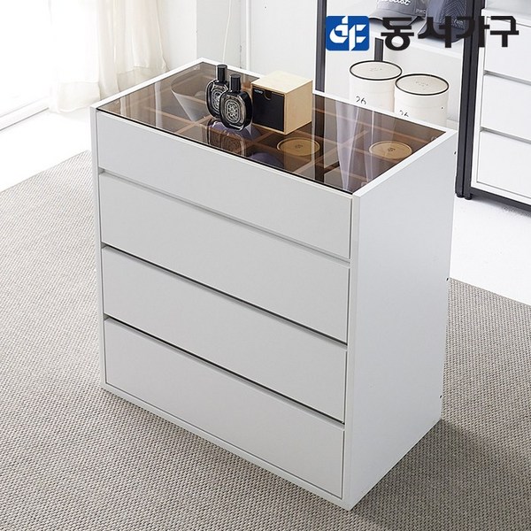 동서가구 홈즈 보웰 800 4단 아일랜드 서랍장 HSG104, 화이트