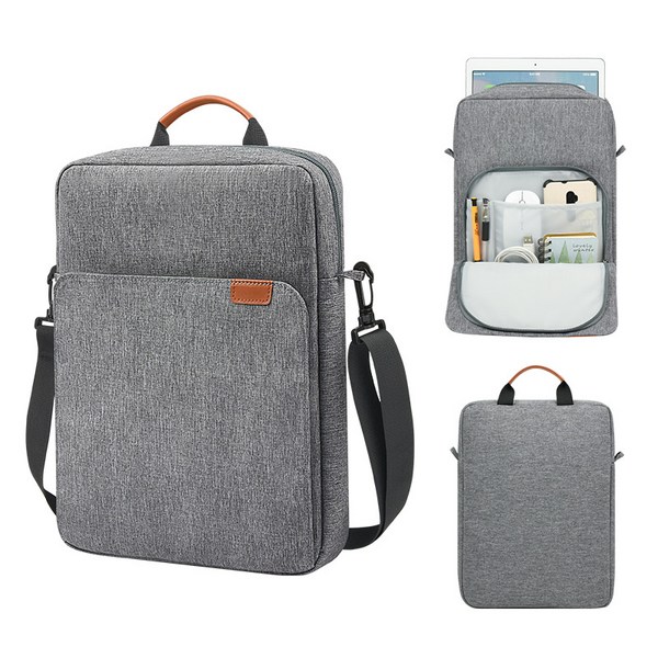 주니로와 휴대용 아이패드 파우치 노트북 태블릿 숄더 가방, 그레이