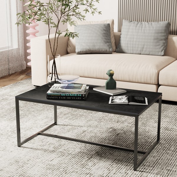 WISFOR 세라믹 거실 소파 테이블 좌식 밥상 1000, 블랙(WKH)