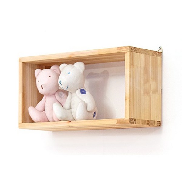  원목 소형 큐브 벽선반 인테리어선반, 네추럴 