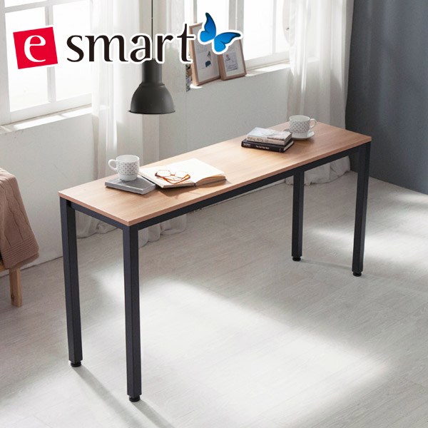 이스마트 스틸테이블 1400*400 (일자다리), 상판:아카시아/프레임:블랙