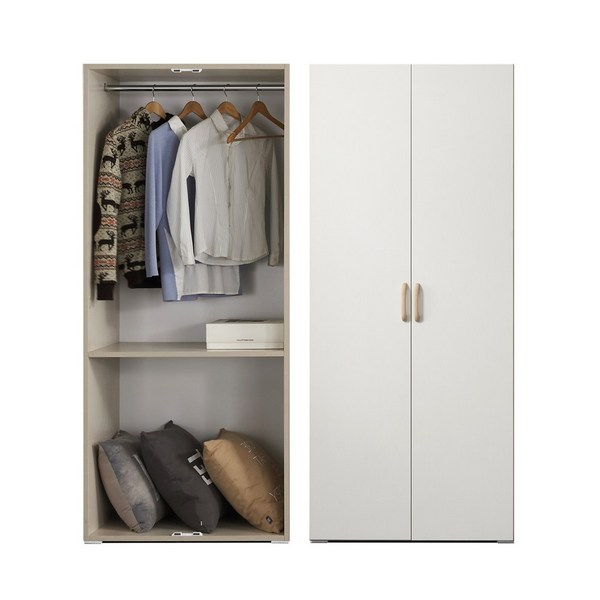 케이컴퍼니 LPM 이음800긴문이불장 장롱옷장, 화이트