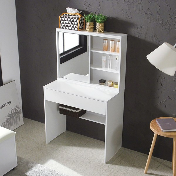 제이앤제이 LPM 800 수납 화장대, 화이트