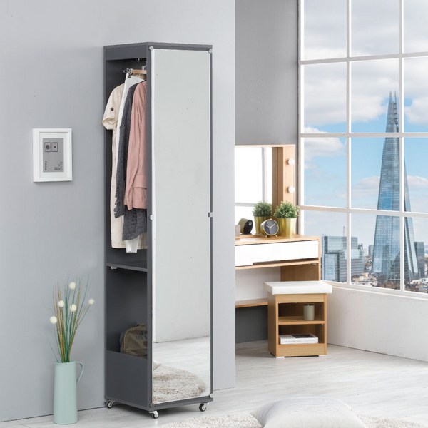 [방친구] 라떼 서랍형 | 바니 전신거울 행거, 04_바니행거 그레이f