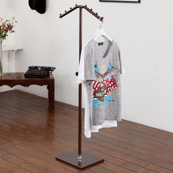 자체브랜드 양날개 화살코 사각발판 매장용 철제 ㄱ자행거 (HD902 양구), 브론즈