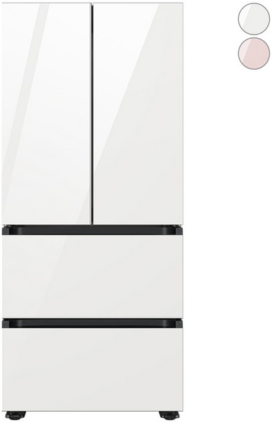 [색상선택형] 삼성전자 BESPOKE AI 김치플러스 4도어 냉장고 490L 방문설치, 글램화이트.글램화이트, RQ49DB9402AP