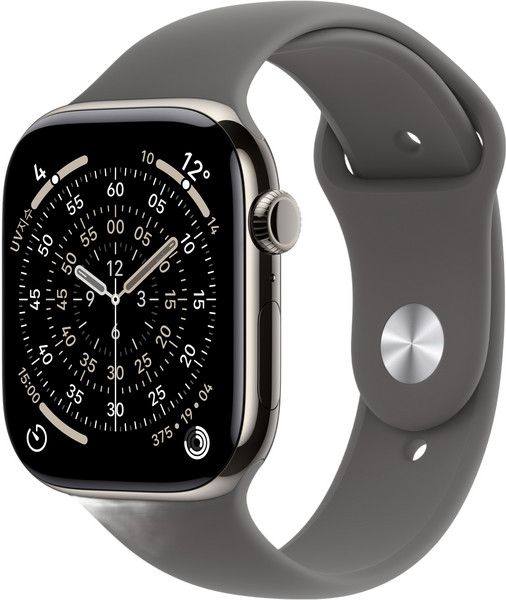 Apple 2025 애플워치 11, 42mm, GPS+Cellular, 티타늄, 내추럴/스톤 그레이 스포츠 밴드, M/L