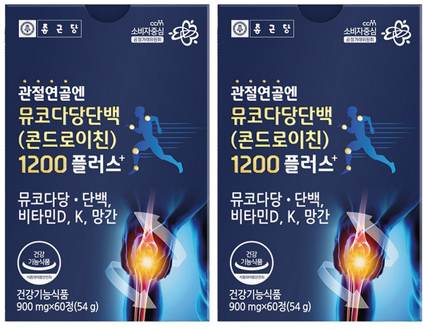 종근당 관절연골엔 뮤코다당단백 콘드로이친 1200 플러스, 60정, 2개