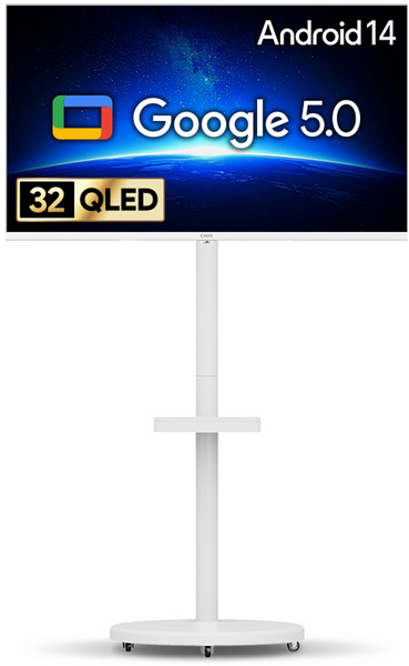 더함 CHiQ FHD QLED 화이트에디션 돌비 AI 구글 5.0 스마트TV 화이트에디션 + 삼탠바이미 스탠드 라이트 세트, 81cm(32인치), NA321QLED(TV), MSA11-241L-W(삼탠바이미), 스탠드형, 고객직접설치