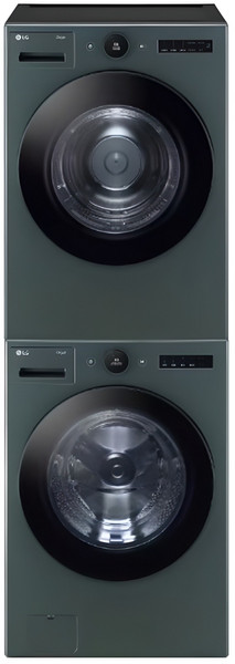 LG전자 트롬 드럼세탁기 + 건조기 + 스태킹키트 FX24GNG-GNG 24kg + 20kg 세트 방문설치, 네이처 그린
