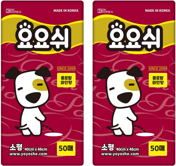 요요쉬 강아지 배변패드 플로랄와인향, 50개입, 2개