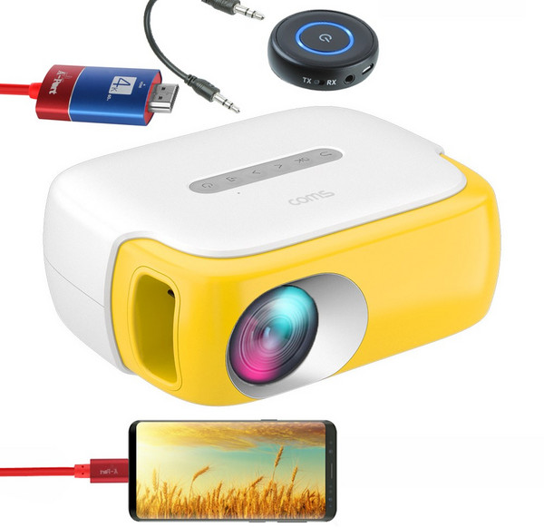 RE965 미니 LED 빔프로젝터(가성비 보급형 가정용 캠핑용 미니빔)소형 1000루멘(HDMI USB AV 영사기 1080P HD입력지원), RE965BC(블루투스동글+미러링-AP174세트)