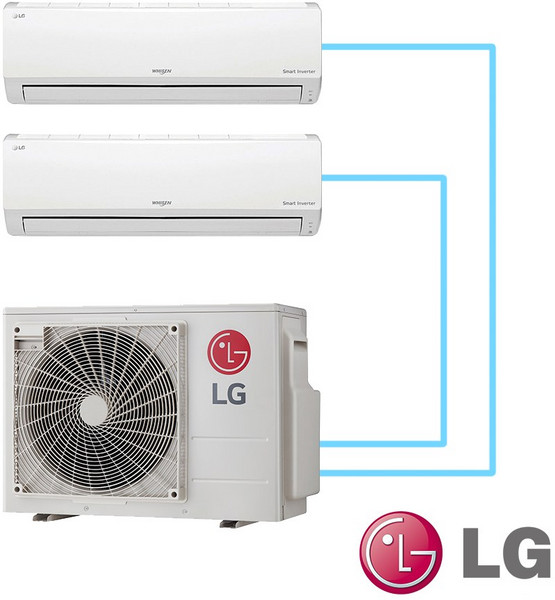 1등급 LG 엘지 올인원 벽걸이 인버터 에어컨 2in1 3in1 4in1 5in1 6평+6평+6평, 일반배관형, LG 올인원 에어컨 6평+6평(1등급)
