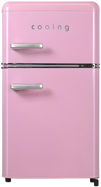 쿠잉전자 레트로 미니 80L 2도어 냉장고, REF-D85PK