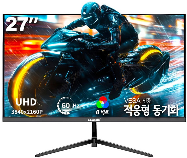 27인치 게이밍 모니터 4K UHD 60Hz 200Hz FHD 1800R 커브드 모니터 Gawfolk 할인중, 70cm, 4K 60Hz