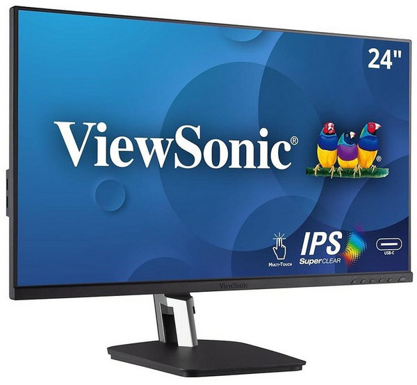 ViewSonic TD2455 24인치 1080p IPS 10포인트 멀티 터치 스크린 모니터 Premium 듀얼 힌지 인체 공학적 USB C HDMI 디스플레이 포트 출력 72, 24-Inch USB-C
