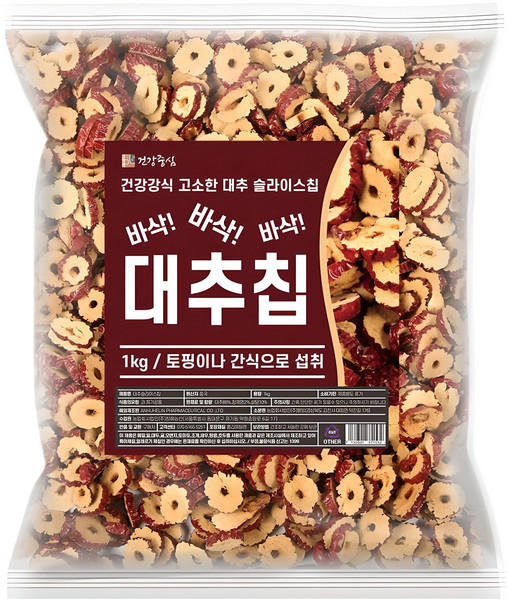 건강중심 말린 대추칩 슬라이스, 1개, 1kg