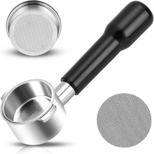 51mm 바텀리스 포터필터 및 퍽 스크린 2개의 이어 스테인리스 스틸 헤드 DeLonghi ECP3420 EC155 BCO430 EC260 ECP3120과만 호환되며 304개의, 58mm Fits E61 / ECM / Rocket /