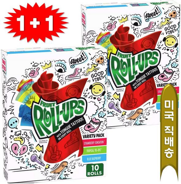 프룻 롤업스 롤업 Fruit Roll ups 프룻롤업 젤리 10개입 2팩 미국정품, 2개, 140g