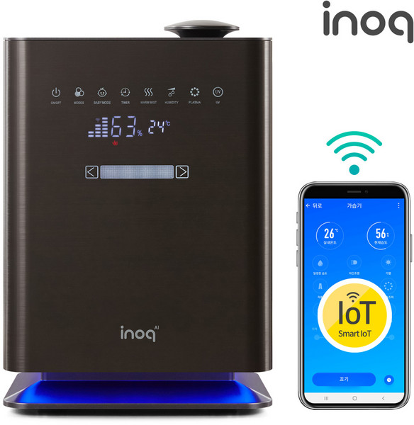 이노크 스마트 대용량 UV 살균 초음파 IOT 복합식 가습기 IA-H200A 간편세척 습도자동조절 저소음 무드등, 상세 참조, 단품