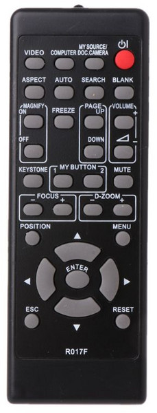 히타치 프로젝터 교체 리모컨 R017F CP-X2520 CP-X253 CP-X254 CP-X2511 HCP-2200X HCP-70X 컨트롤러, 01 Black, 01 Black
