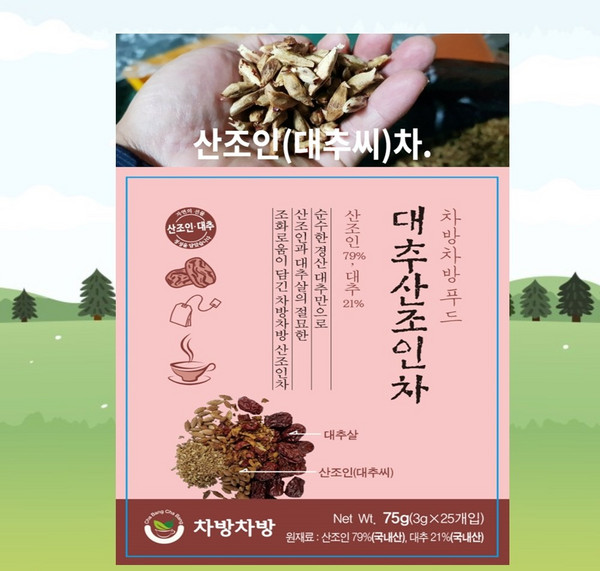 법제한 대추 산조인 티백차, 1개, 25개입, 3g
