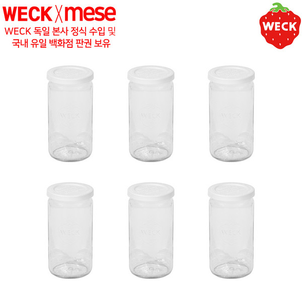 PE weck [메세몰] 독일 웩 밀폐용기 유리용기+PE마개 세트상품(4p 6p 12p), 1개, PE-975 6p