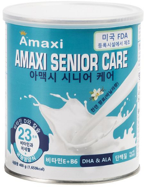 [아맥시] 시니어 노인 성인 부모님선물 먹기 편한 식사대용 소화잘되는 분유 단백질 파우더 쉐이크 보충제 멀티비타민, 1개, 400g