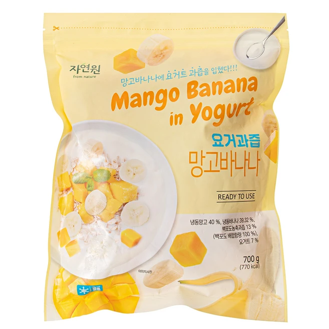 자연원 요거과즙 망고바나나 (냉동), 700g, 1개
