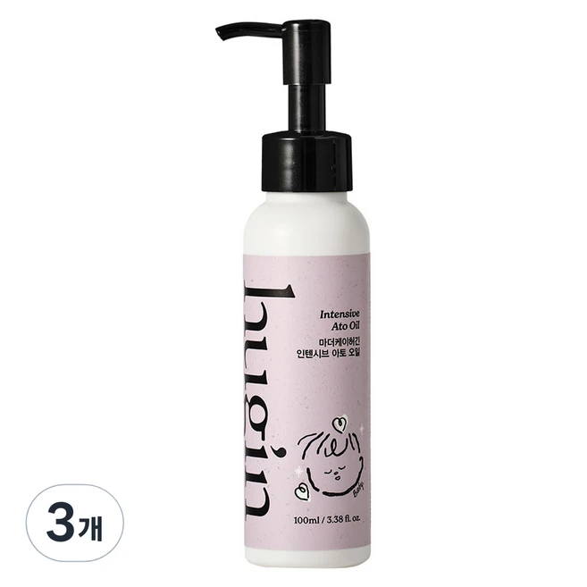 마더케이 허긴 유아용 인텐시브 아토 고보습 오일, 100ml, 3개