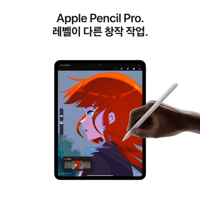 Apple 정품 2024 아이패드 프로 13 M4칩 스탠다드 글래스, 실버, 256GB, Wi-Fi