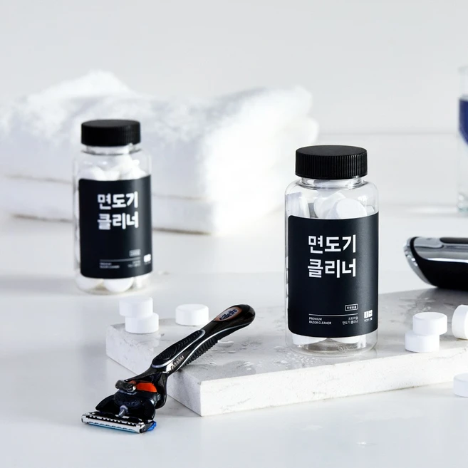 만듬 면도기 클리너 + 세척통, 30개입, 1개