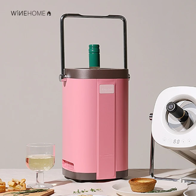 와인홈 와인칠러 와인셀러 아이스버킷 칠링백 와인냉장고 샴페인칠링, 브러쉬 레드